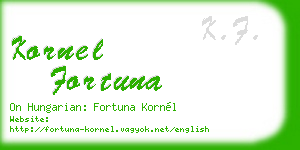 kornel fortuna business card
